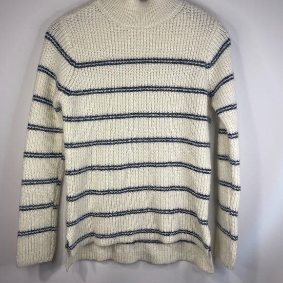 Maurices Sweaters - Maurices White and Blue Turtleneck‎ Sweater Nautical Stripes